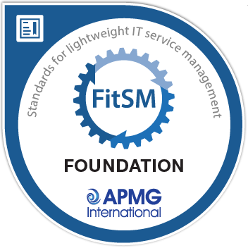 Сертификатът FitSM, който притежават проф. Красен Стефанов и Атанас Георгиев.